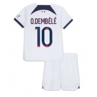 Paris Saint-Germain Ousmane Dembele #10 Auswärts Trikotsatz Kinder 2023-24 Kurzarm (+ Kurze Hosen)